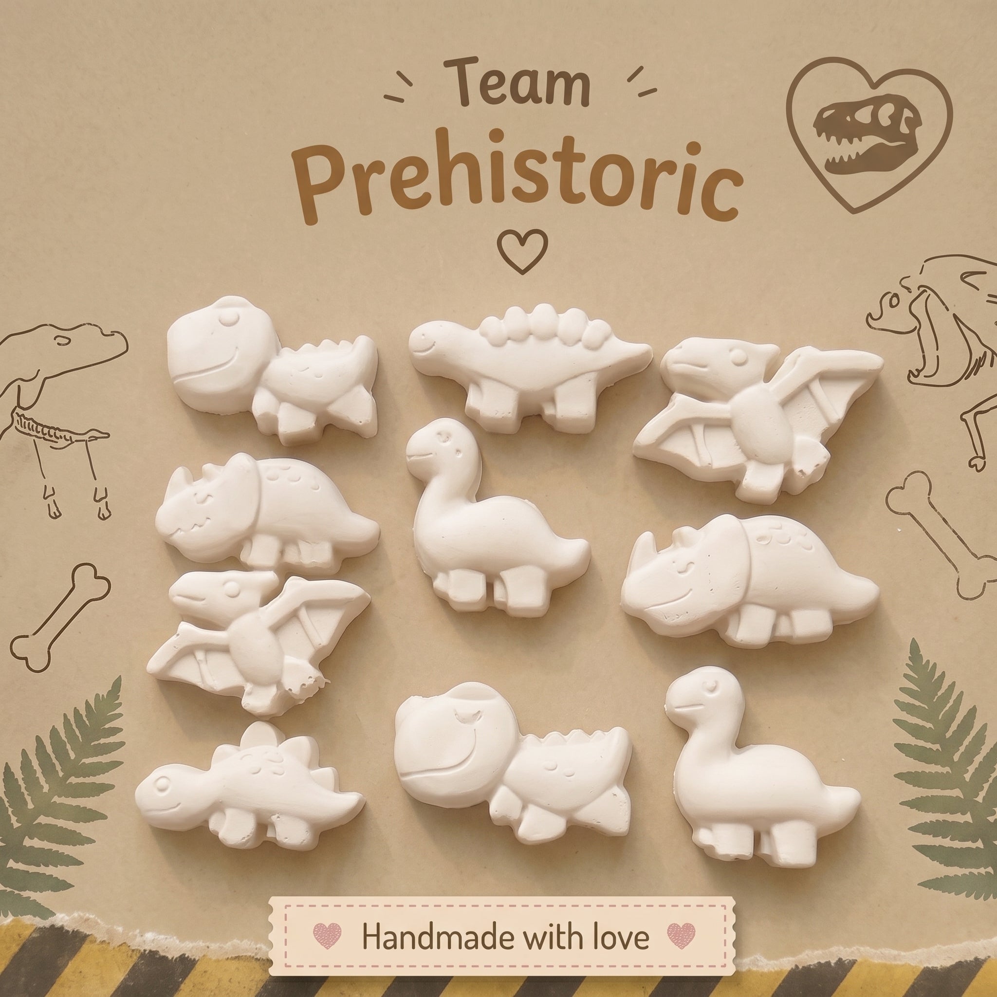 Kit Dino Prehistoric – 9 Figurines de Dinosaures à peindre