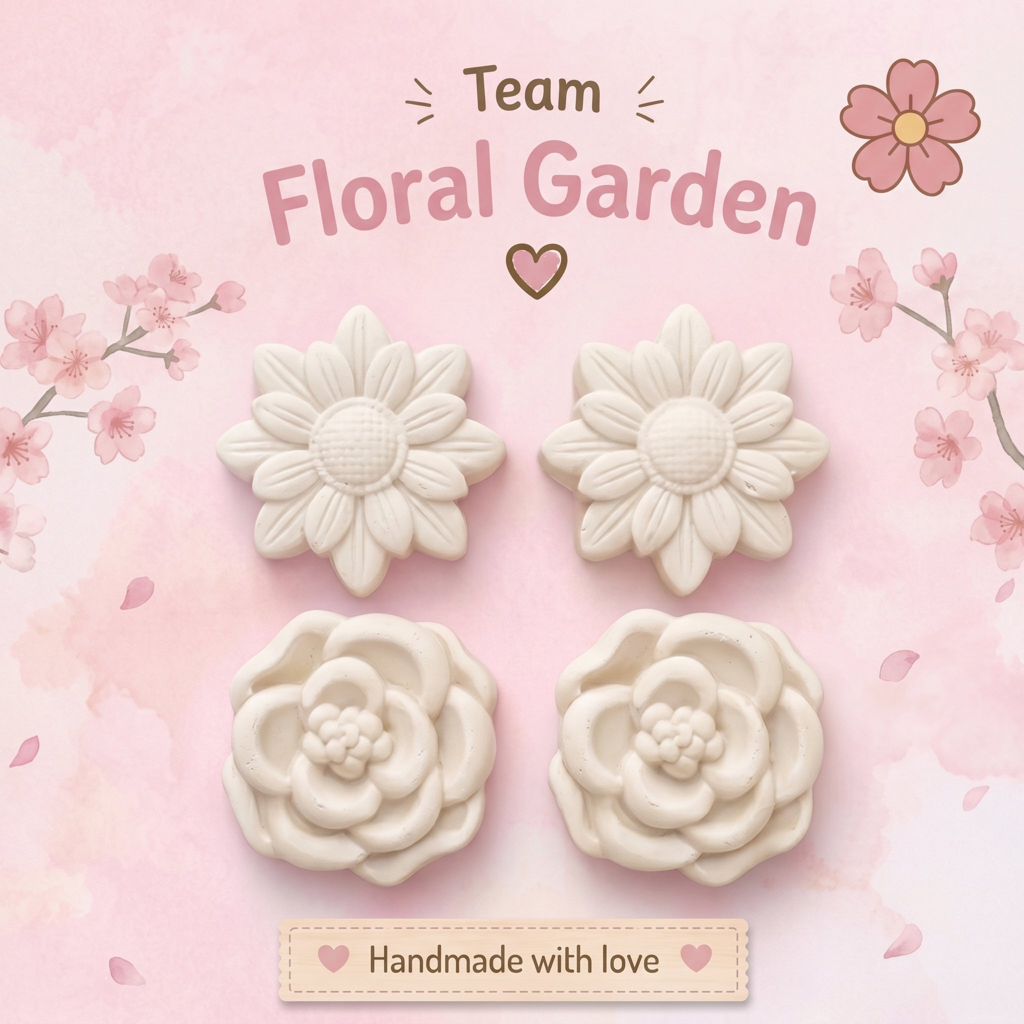 Kit Floral Garden – 4 Figurines de Fleurs à peindre